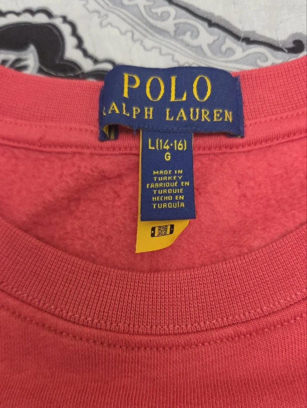 Ralph Lauren Coral-Red Polo Bear Sweatshirt
